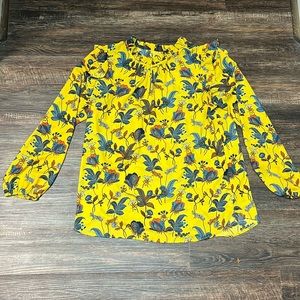 Loft beautiful yellow floral blouse in great condition!